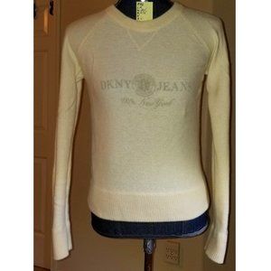 DKNY JEANS logo off-white wool/cotton Sweater P